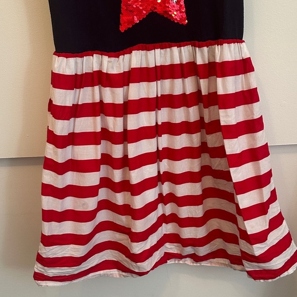 The Children's Place Black Dress with Sequined Star and Striped Skirt - Picture 4 of 5